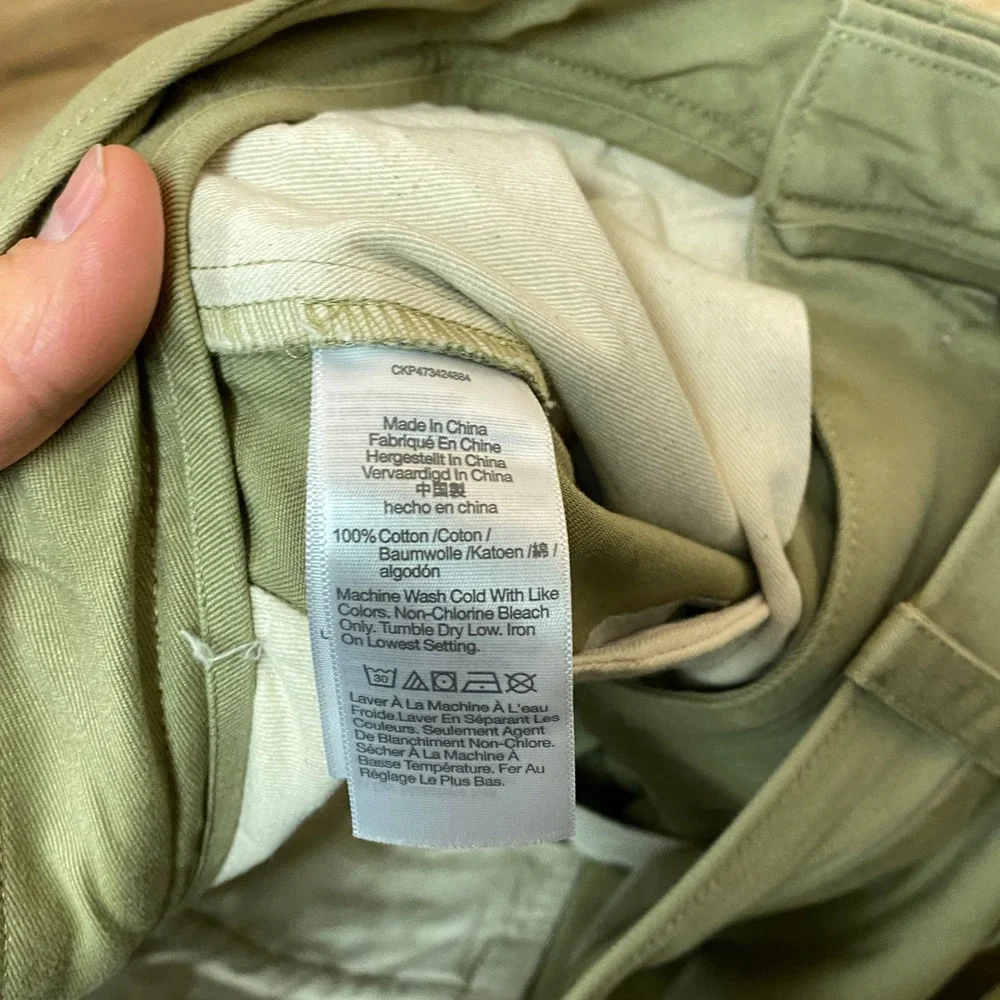 Madewell‎ Mens Cargo Pants Olive Green Khaki 100% Cotton Size 36x32